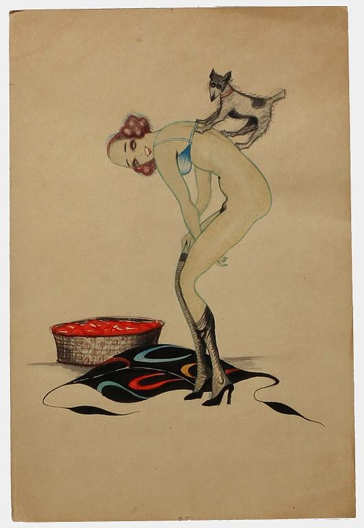 BERNDT AULIN, 11 st, akvarellerade tuschteckningar, sign. Dat 1923-24.