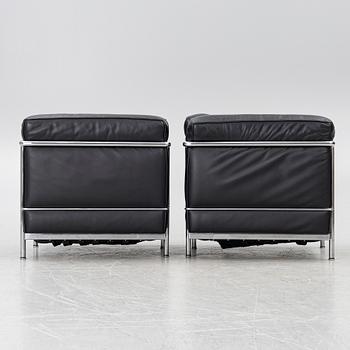 Le Corbusier (Charles-Édouard Jeanneret), Pierre Jeanneret, Charlotte Perriand & Le Corbusier, a pair of 'LC2' armchairs, Cassina.