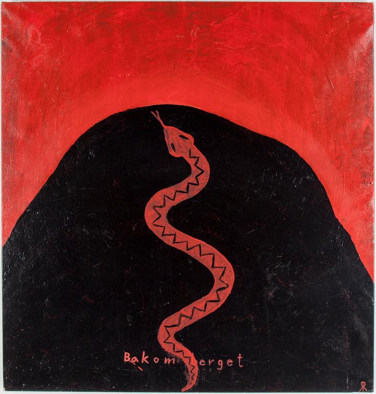 ROGER RISBERG, "Bakom berget", monogramsignerad a tergo.