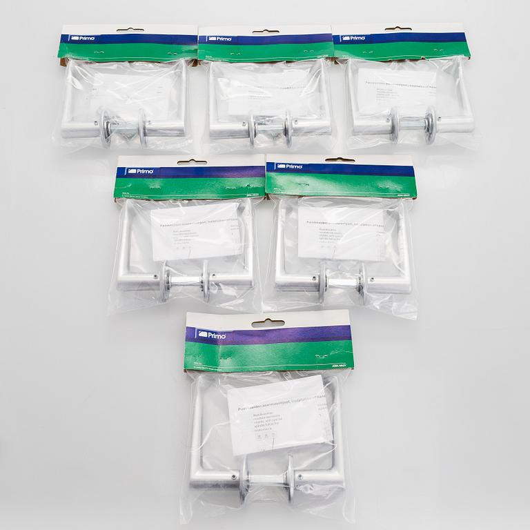 Alvar Aalto, Six pairs of late 20th century doorhandles, manufacturer Primo.