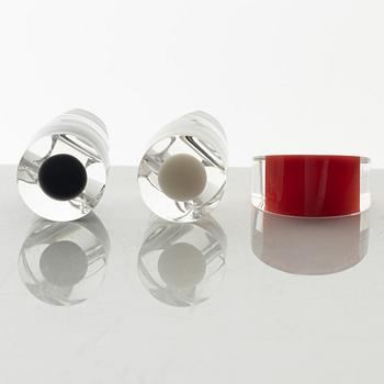 Siv Lagerström, three acrylic rings, 1970s.