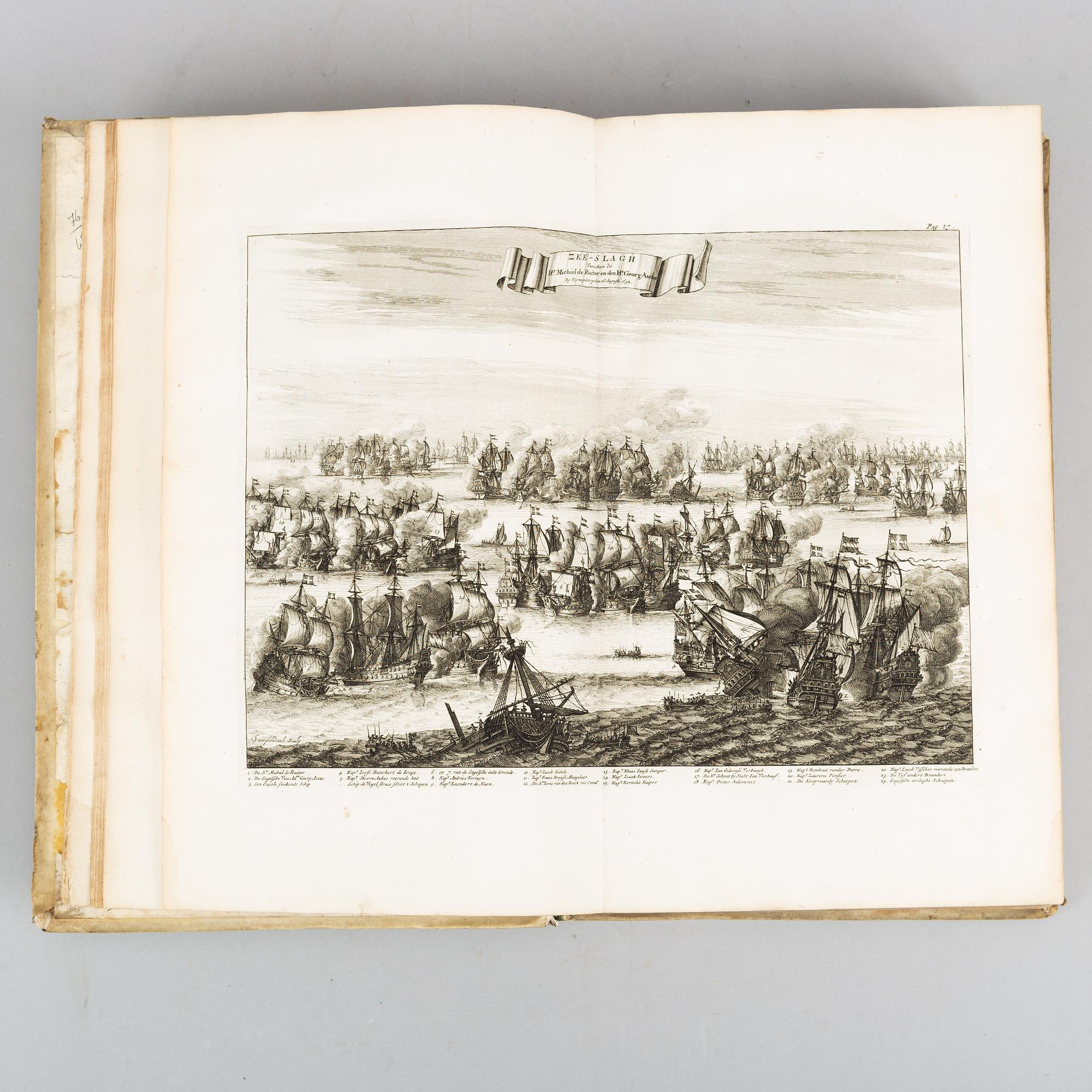 Om sjöhjälten Michiel Adriaansz. de Ruyter, med graverade planscher.