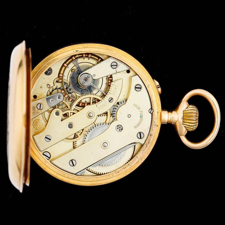 HERRFICKUR, guld 18k, Halda, T-verk, numrerad 9904. Tot ca 94 gram.