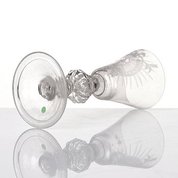 A Swedish Glass goblet, Kungsholms glasbruk, 1700-tal.