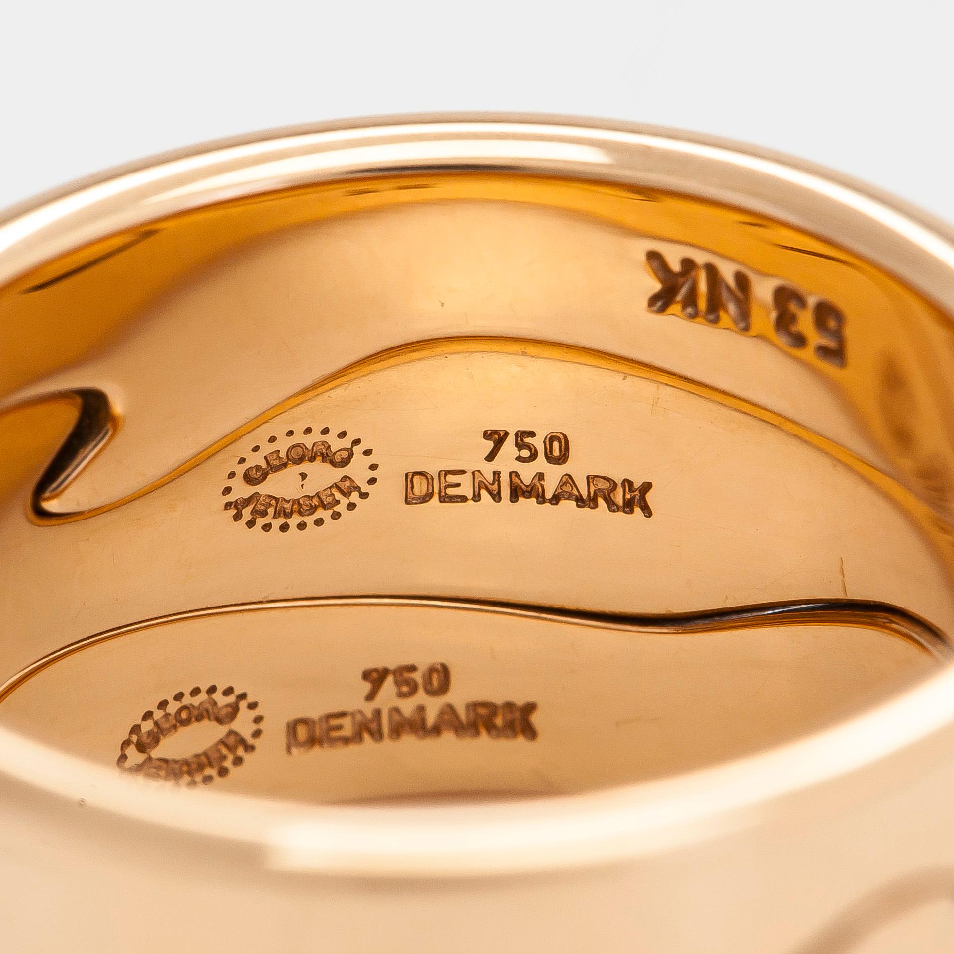 Georg Jensen, ring, "Fusion", 3 st, 18K roséguld med diamanter totalt ca 0.34 ct.