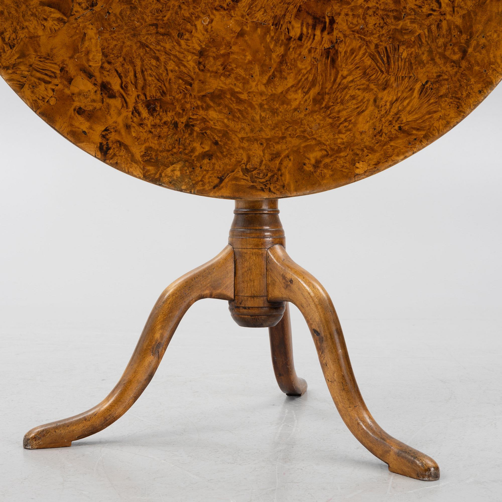 Fällbord, Mälardalen, omkring år 1800.