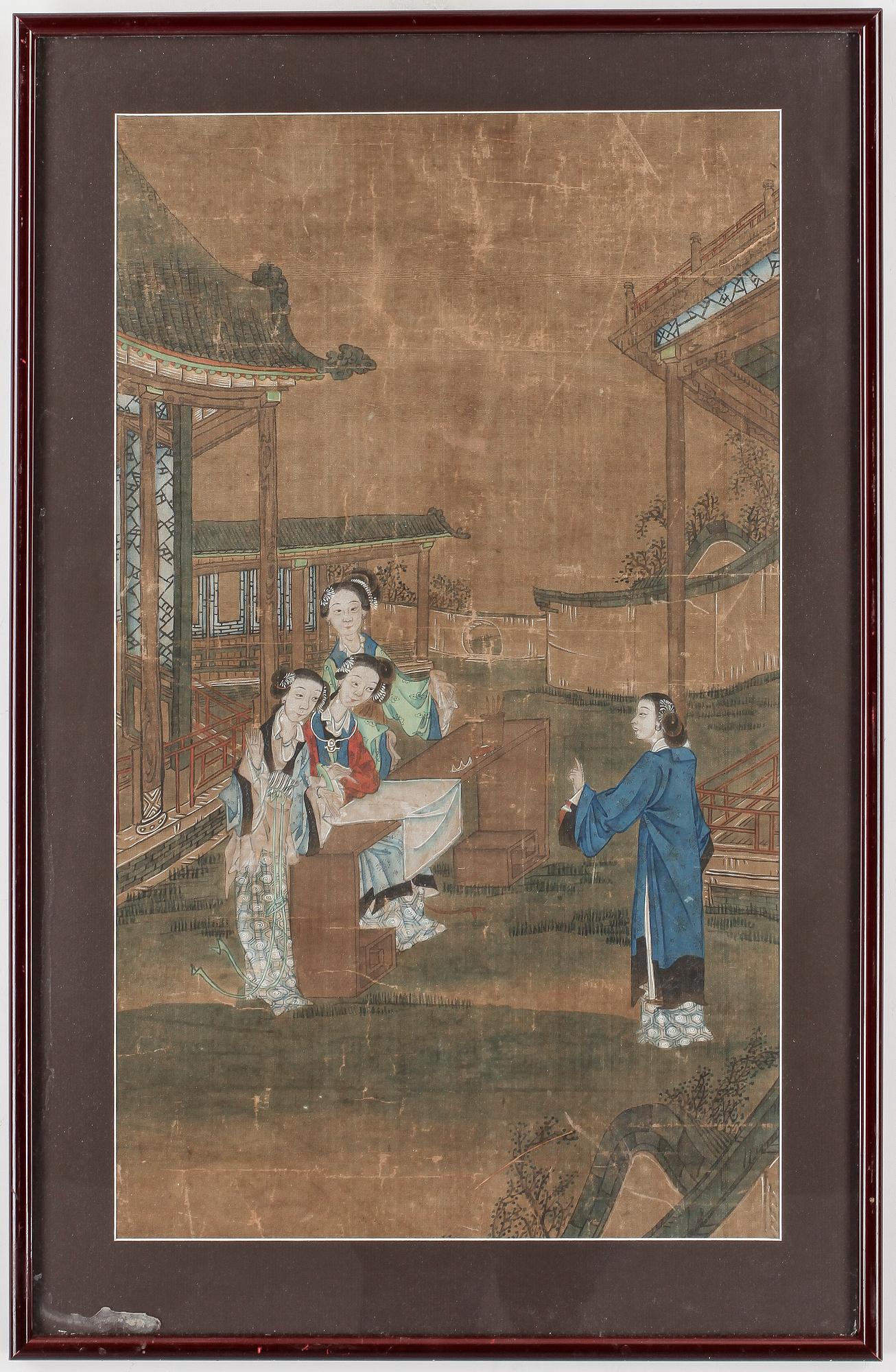 OKÄND KONSTNÄR, blandteknik. Kina. 1800-tal.