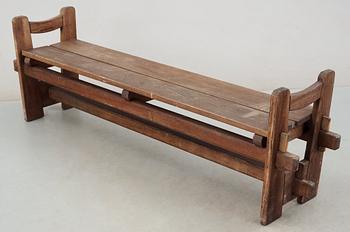 An Axel Einar Hjorth stained pine bench 'Skoga', Nordiska Kompaniet, 1933.