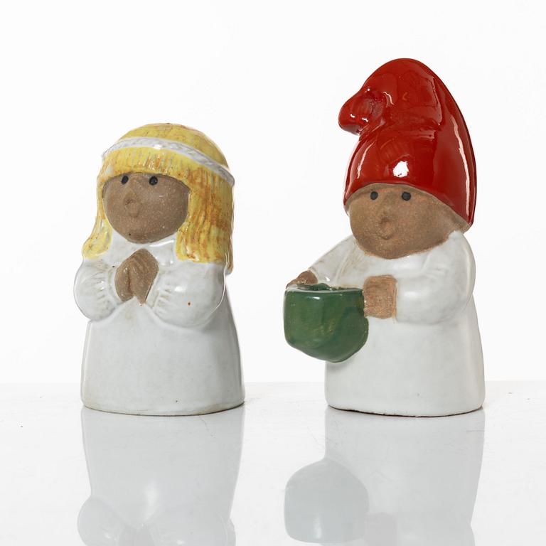 Lisa Larson, a set of six stoneware figurines, Gustavsberg.