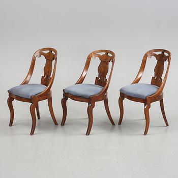 STOLAR, 3 st, sk Göteborgsstolar, 1800-tal.