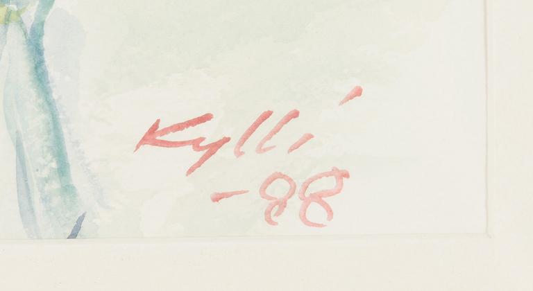 Kylli Koski, akvarell, signerad och daterad -88.