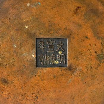 A bronze censer, Qing dynasty, 19th century with a Xuande mark.