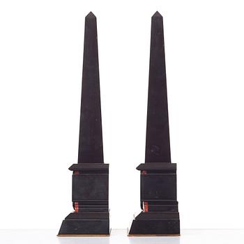 A pair of French obelisks, 1870's-80's.