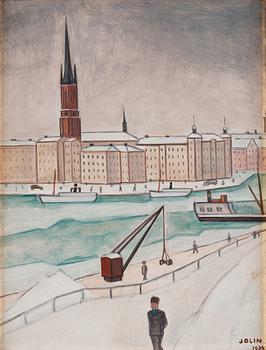 576. Einar Jolin, View from Stockholm over Riddarholmen.