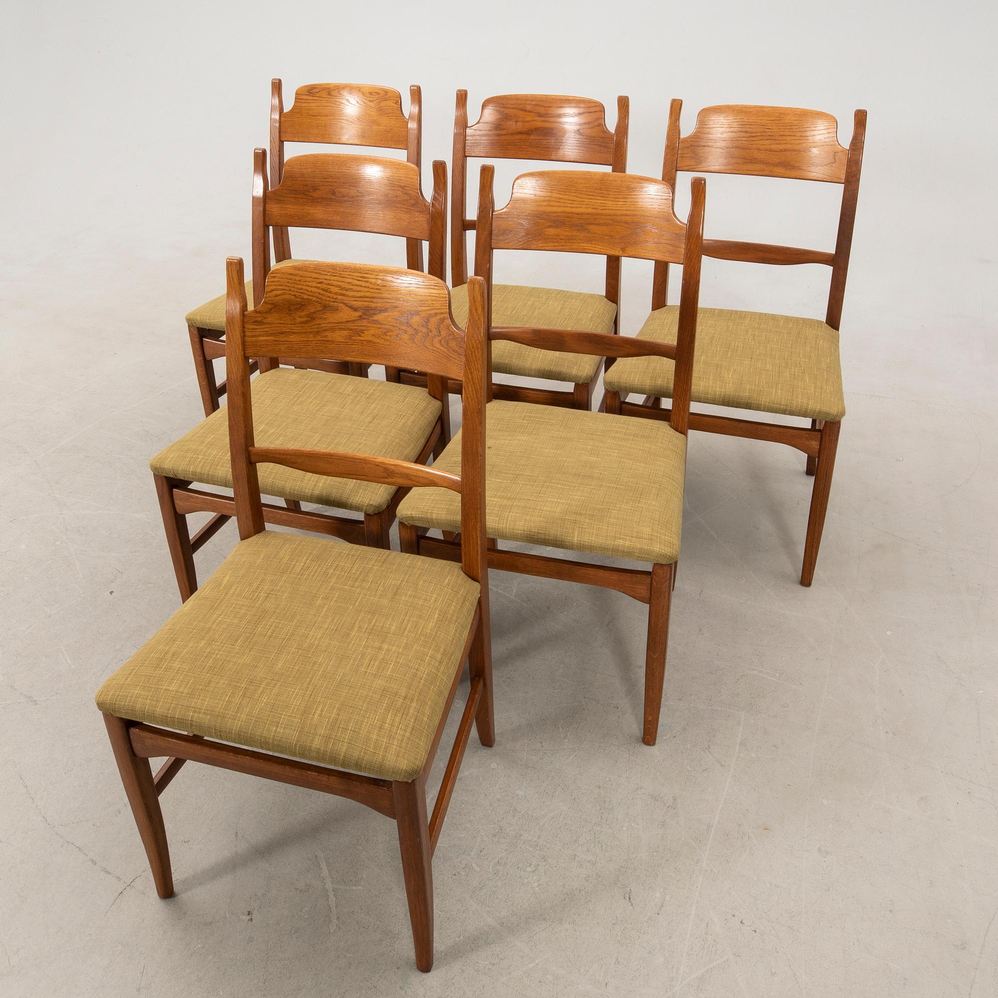Carl Malmsten, chairs "Calmare Nyckel" 6 pcs, Åfors furniture factory, later part of the 20th century.