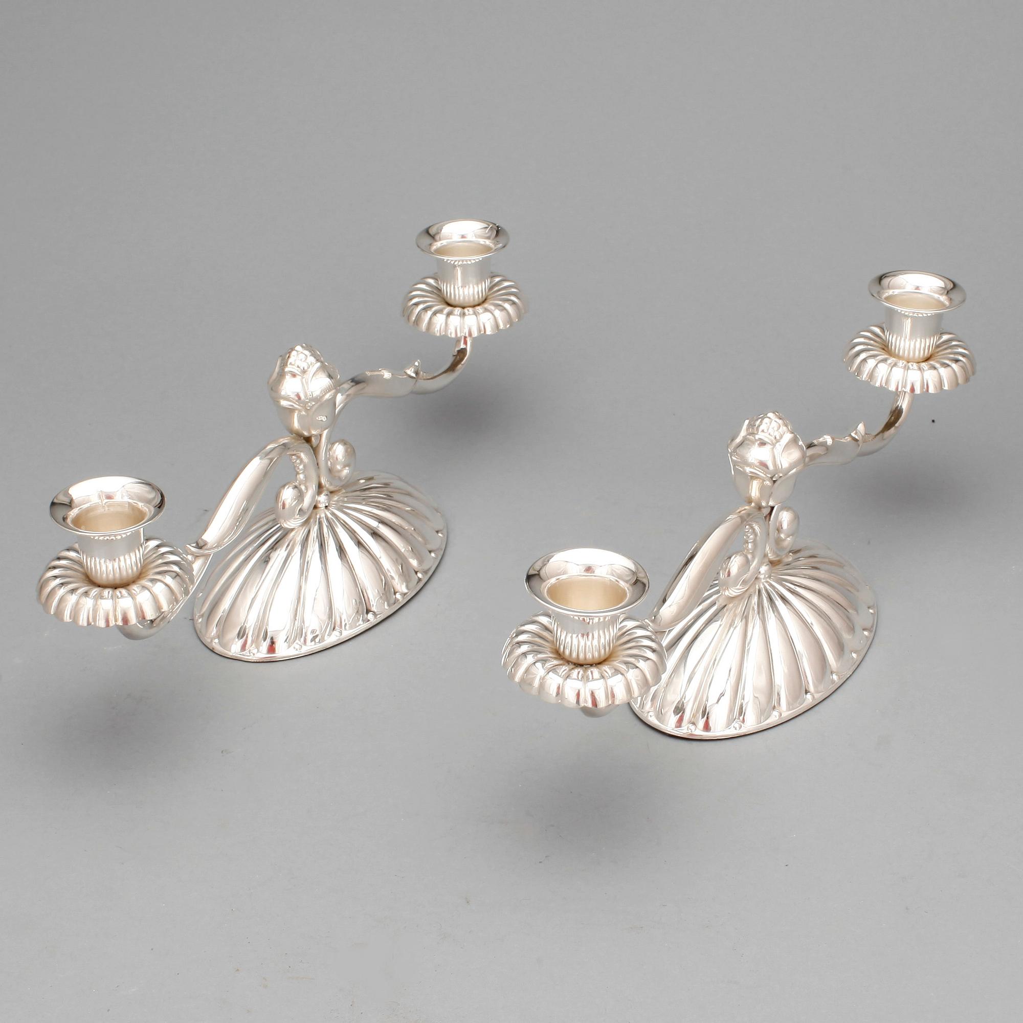 KANDELABRAR, ett par, silver, 1900-tal.