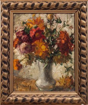 OKÄND KONSTNÄR, olja på duk, otydligt signerad. 1900-talets första hälft.