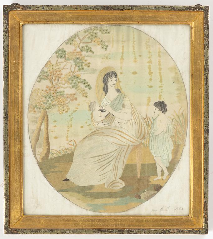 Three Empire silk embroderies, 1803.