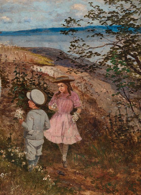 Victor Forssell, Children picking flowers in the archipelago.