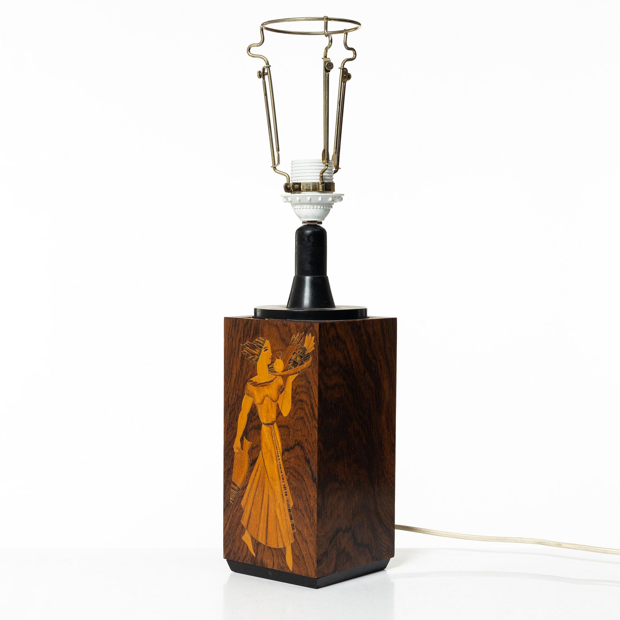 Mjölby Intarsia, a table lamp, 1930s.