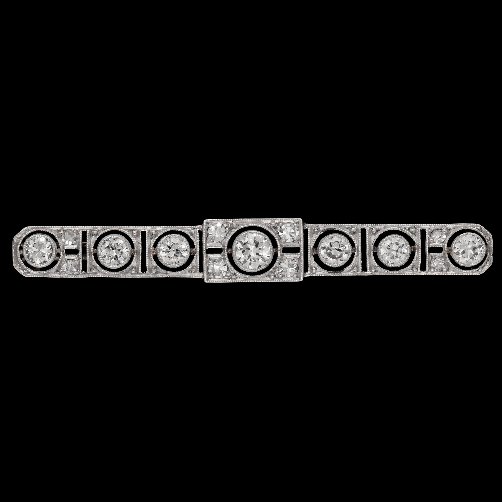 BROSCH, briljantslipade diamanter, tot. ca 0.75 ct.