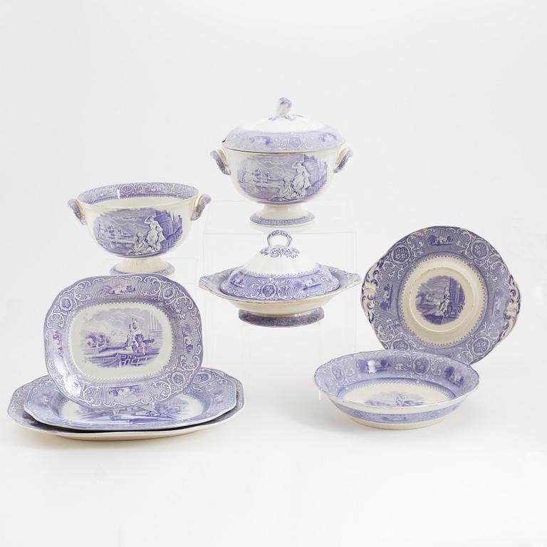Servis, 122 delar, flintgods, "Carrara", Gustavsberg, i produktion 1860-1908.