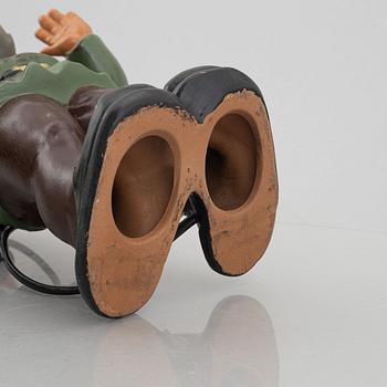 Figure with lighting in the shape of a gnome, probably Heissner, West Germany, second half of the 20th Century.