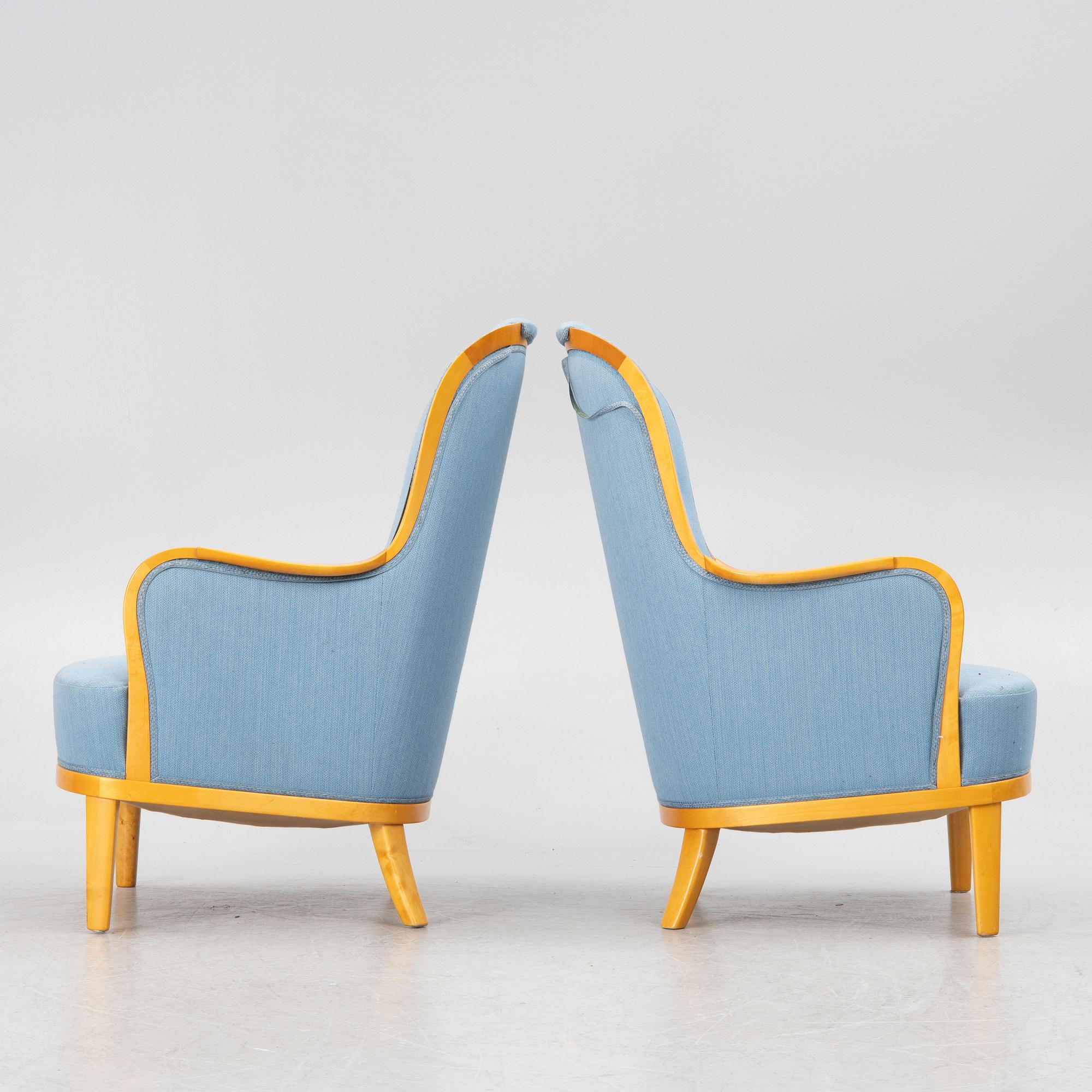 Carl Malmsten, a pair of "Advokaten" armchairs, Sweden, later part of the 20th century.