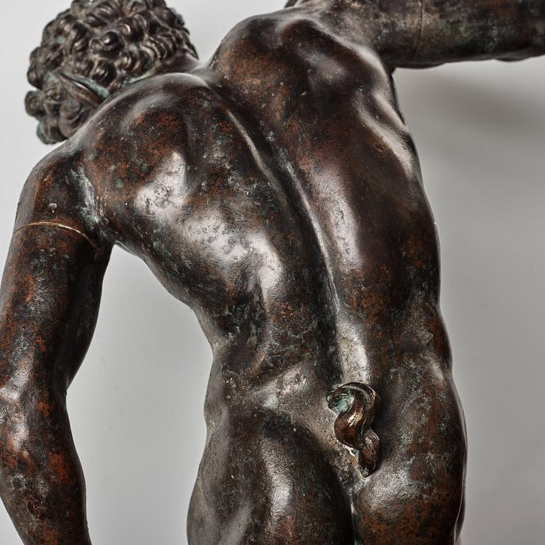 SCULPTURE, probably Italy 18th Century. Satyr with cymbals.