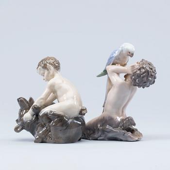 FIGURINER, 2 st, porslin, Royal Copenhagen, Danmark.