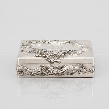 A Chinese Silver box with cover, Shanghai, markers mark Zee Sung, early 20th Century.