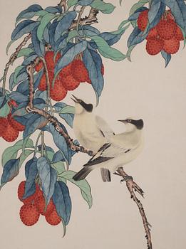 A Chinese Scroll painting, mid 20th Century. Wan Fen/Zheng Huirong 曾惠容.