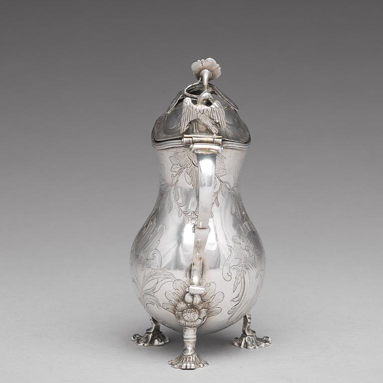 A Baltic 18th century silver milk-jug, mark of Johann Friedrich Mörck (Mitau 1755-1790).