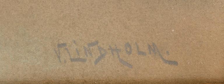 Valter Lindholm, pastell signerad.