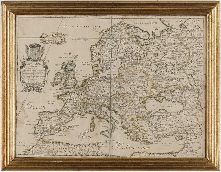 KARTA, P. Du Val "l´Europe", efter 1700-tal.