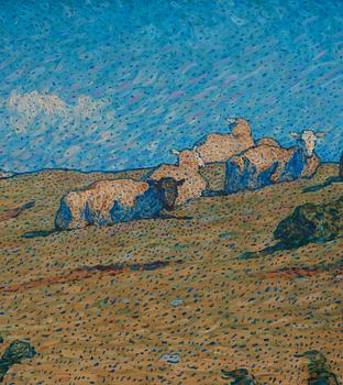 Nils Kreuger, 'Liggande får' (Sheep resting).