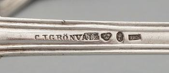 MATSKEDAR, 12 st, "Engelsk snäck", mest O. Lindberg, Stockholm 1860-tal. Total vikt ca 769 g.