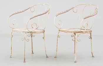 TRÄDGÅRDSSTOLAR, ett par, 1930/40-tal.