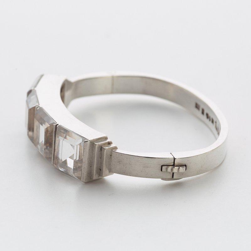 A Wiwen Nilsson sterling and four rockcrystals bangle, Lund 1937.
