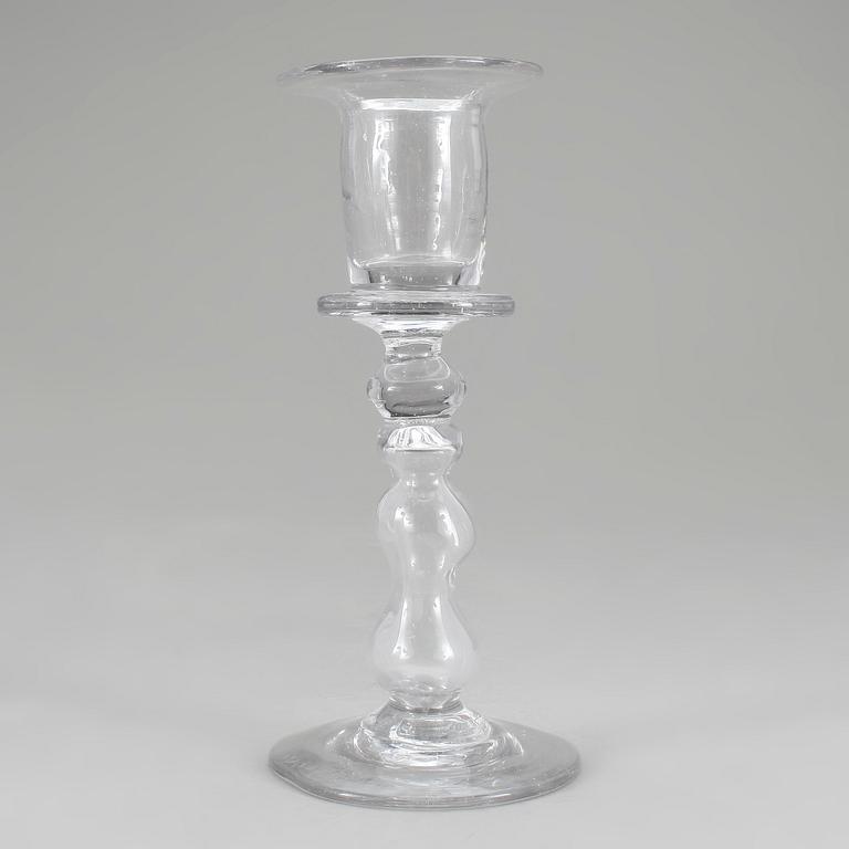 LJUSSTAKE, glas, 1700-tals typ.