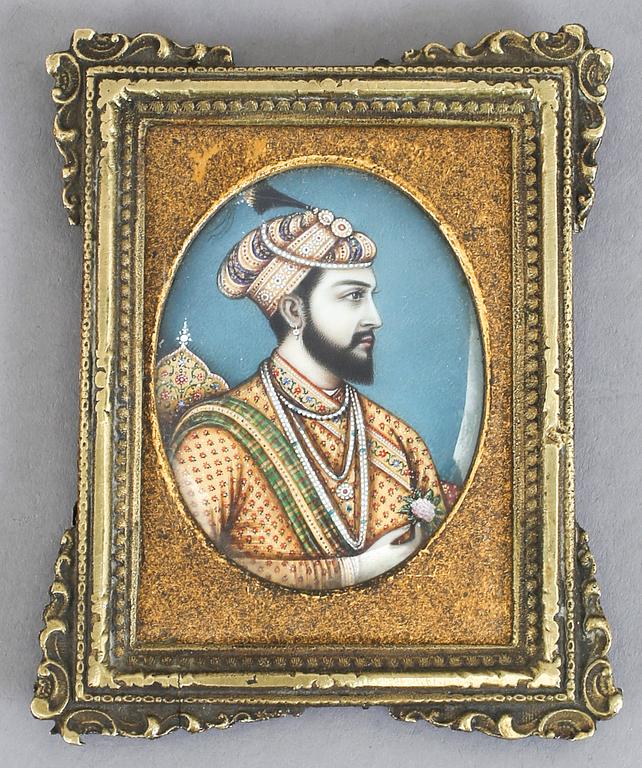 MINIATYRPORTRÄTT, 2 st, Indien 1800-1900-tal.