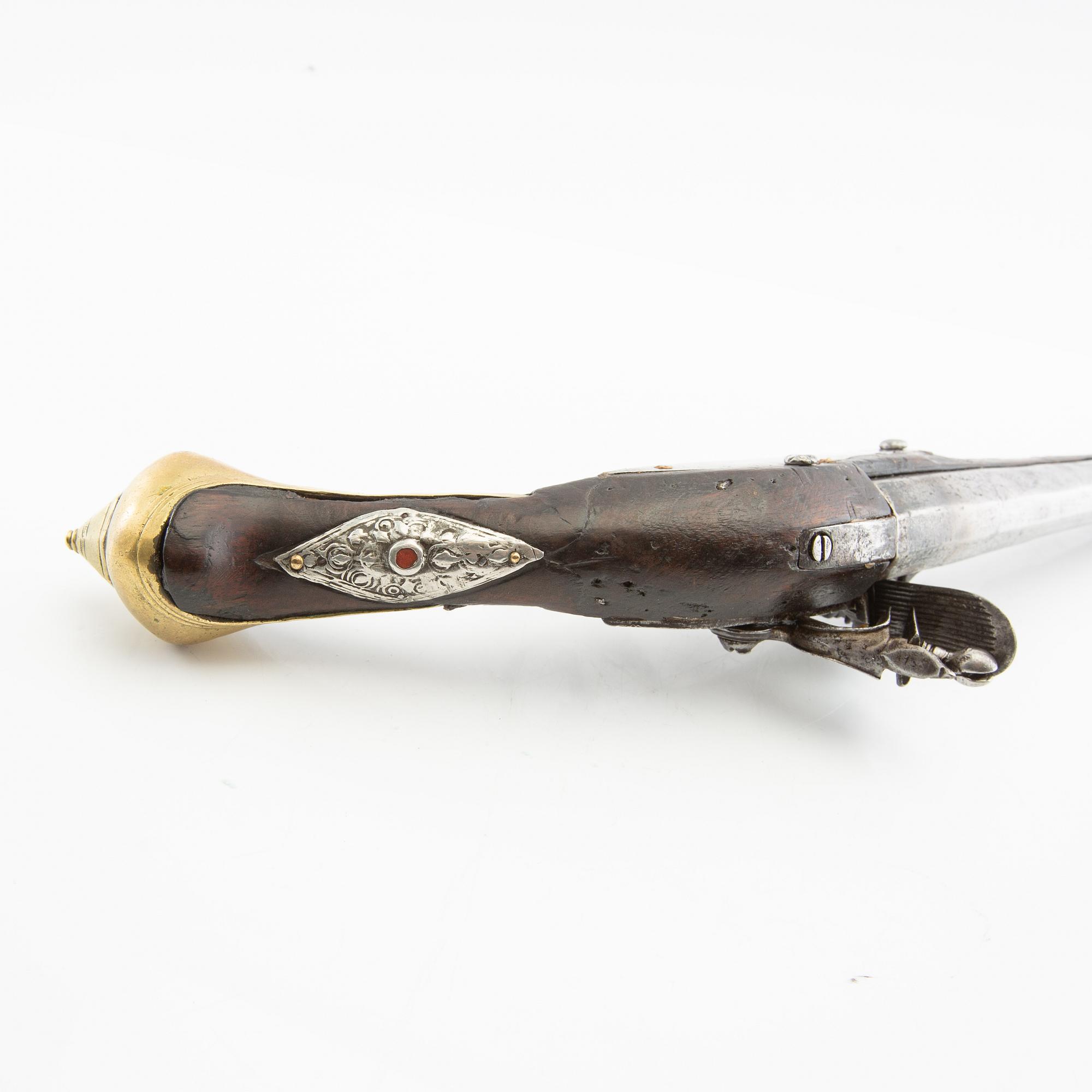 Flintlock pistol 18th century.