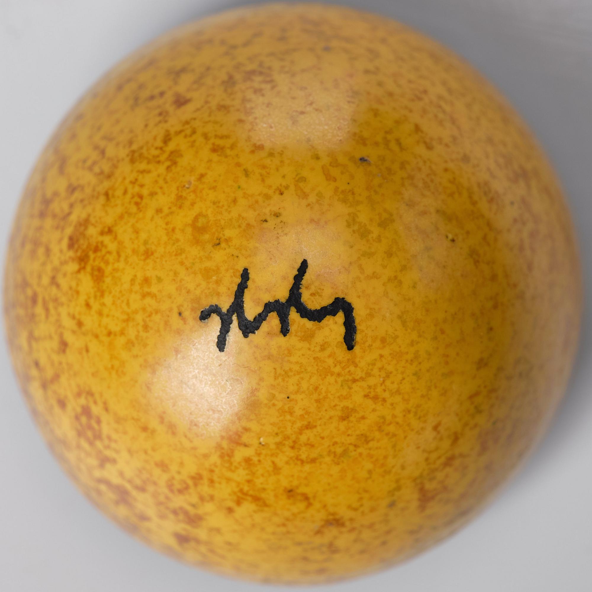 Hans Hedberg, a set of five faience sculptures of eggs, Biot, France.