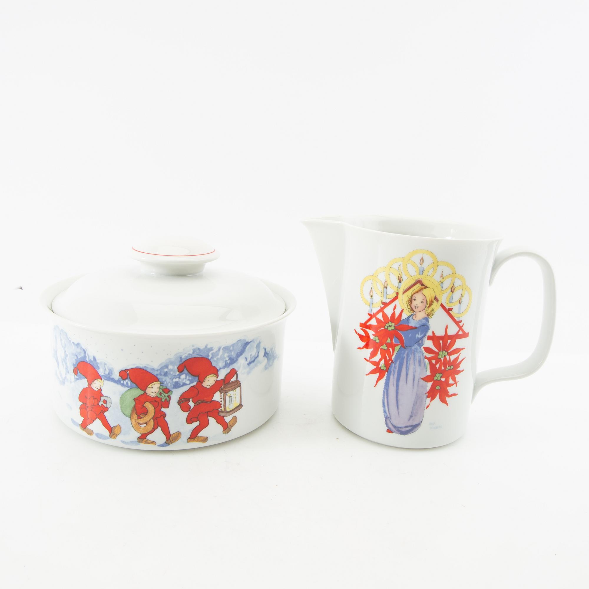 Aina Stenberg, service 27 pcs "Tomtejul", Rörstrand.