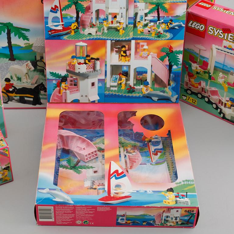 Eight "Paradisa" LEGO sets, Denmark, 1990s.