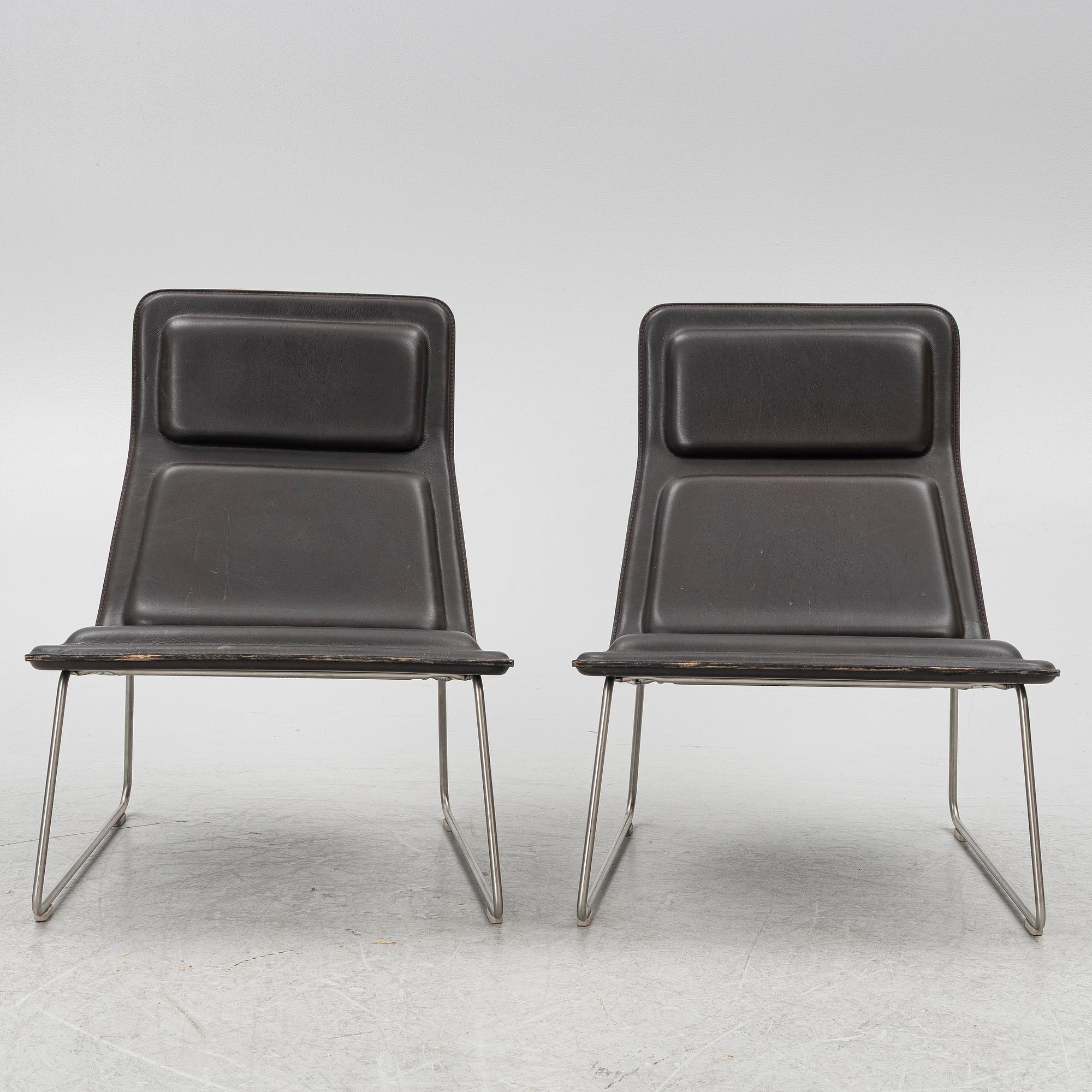 Jasper Morrison, armchairs, a pair, "Low and Pad", Cappelini, Italy,