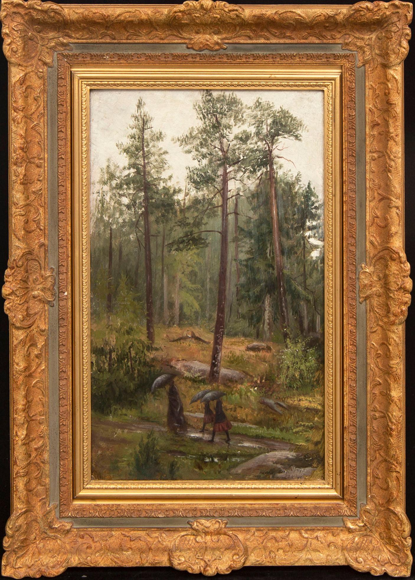 Mårten Eskil Winge, olja på pannå signerad och daterad Hankö Norge 1890.