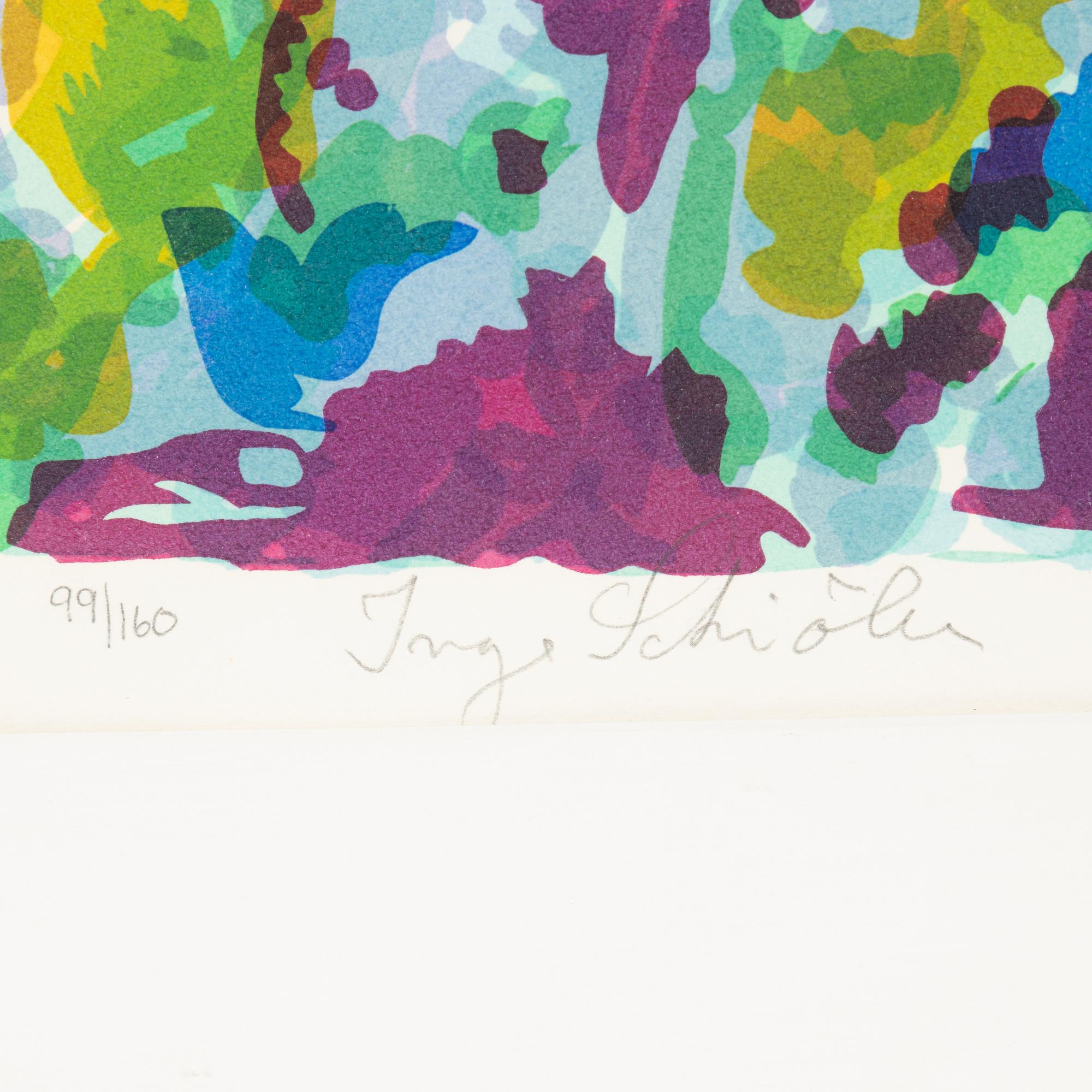 Inge Schiöler, litograph in colours, signerad and numbered 99/160.