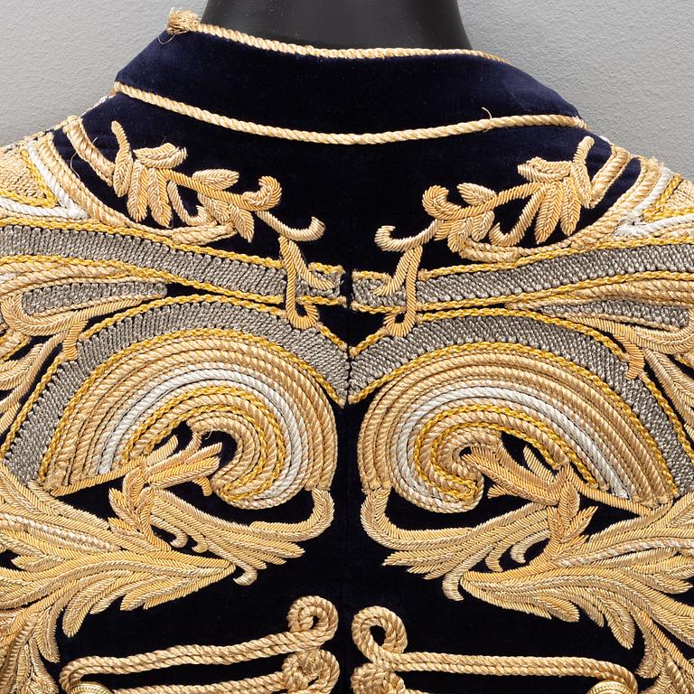Balmain, a highly decorated velvet jacket, French size 48.
