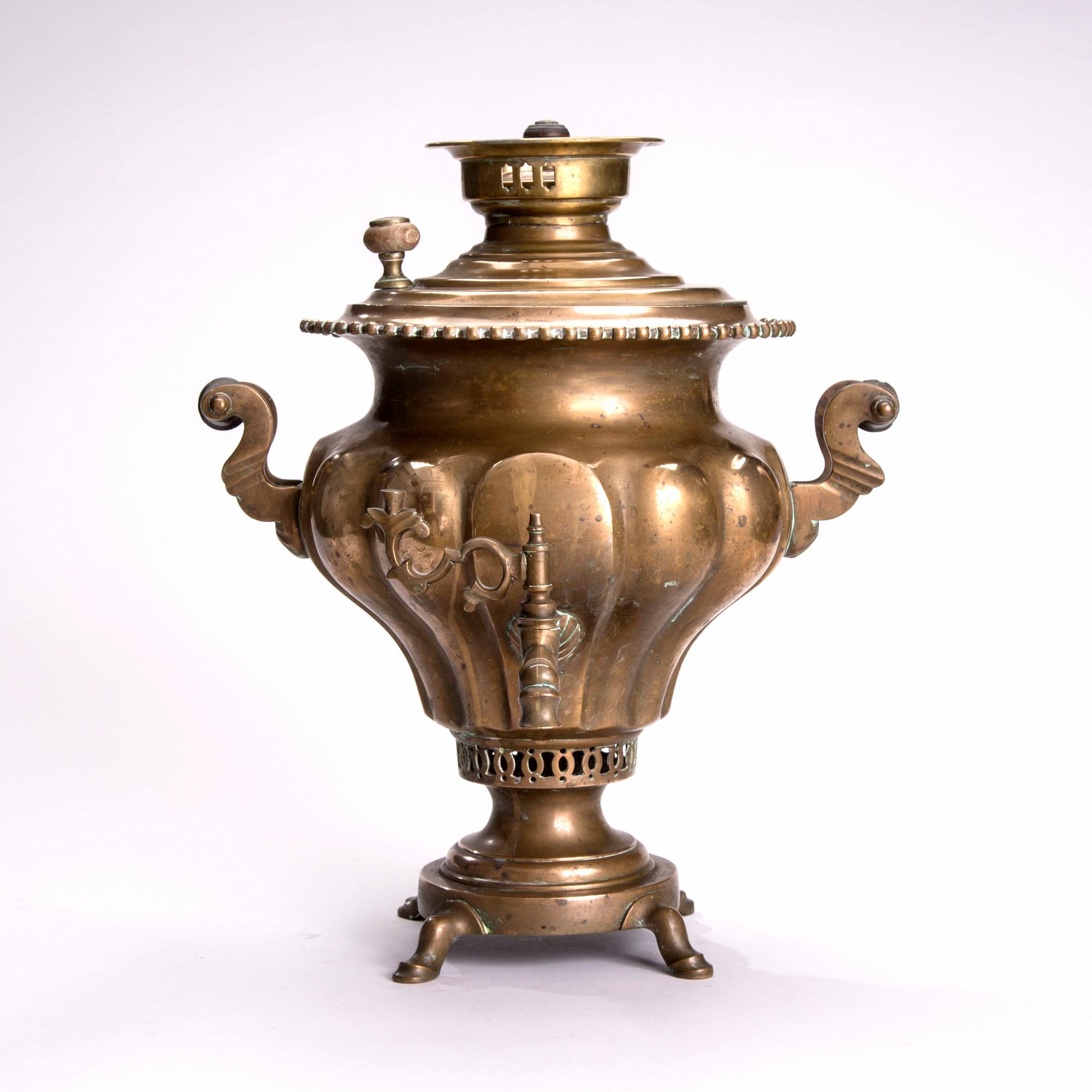 A bass samovar factory Vorontsov, Tula, Russia turn of the century 1800/1900.
